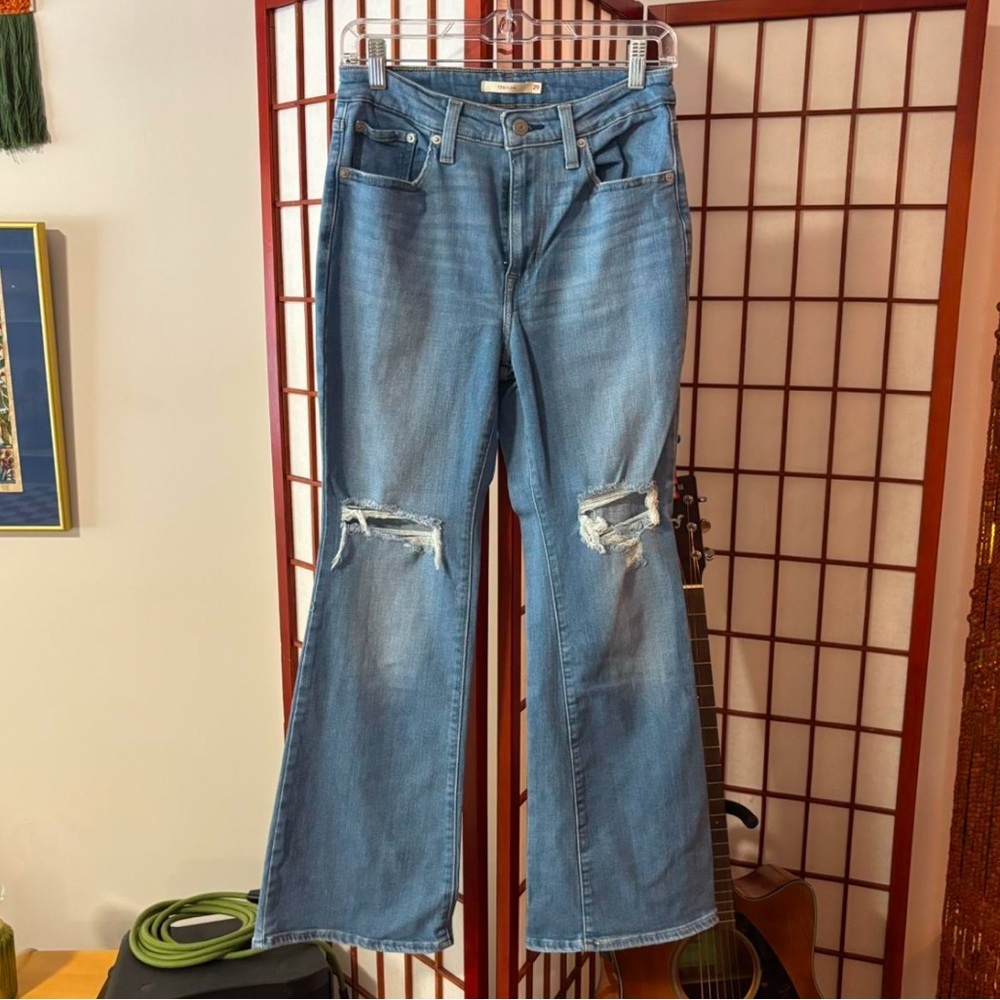 Levi’s, distressed, 726 flare jeans, size 29